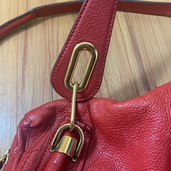 Chloé Paraty Shoulder Red Leather Bag - Picture 6 of 14
